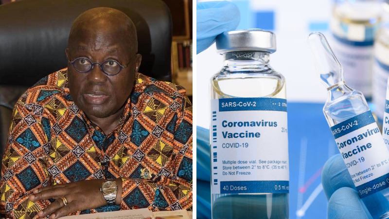 Akufo-Addo first to be injected with the COVID-19 vaccine
