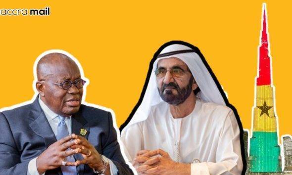 Ghana flag on Burj Khalifa