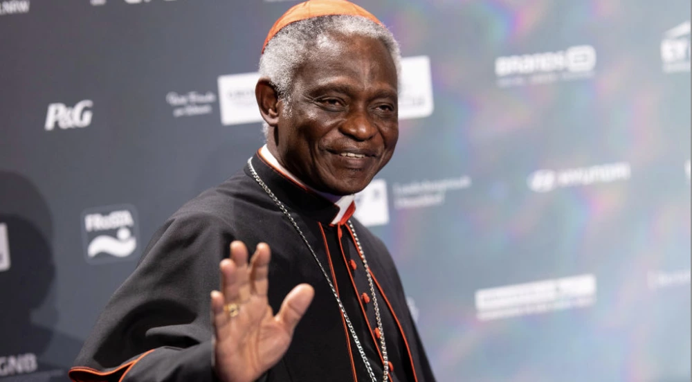 Cardinal Peter Turkson speaking at the Vatican